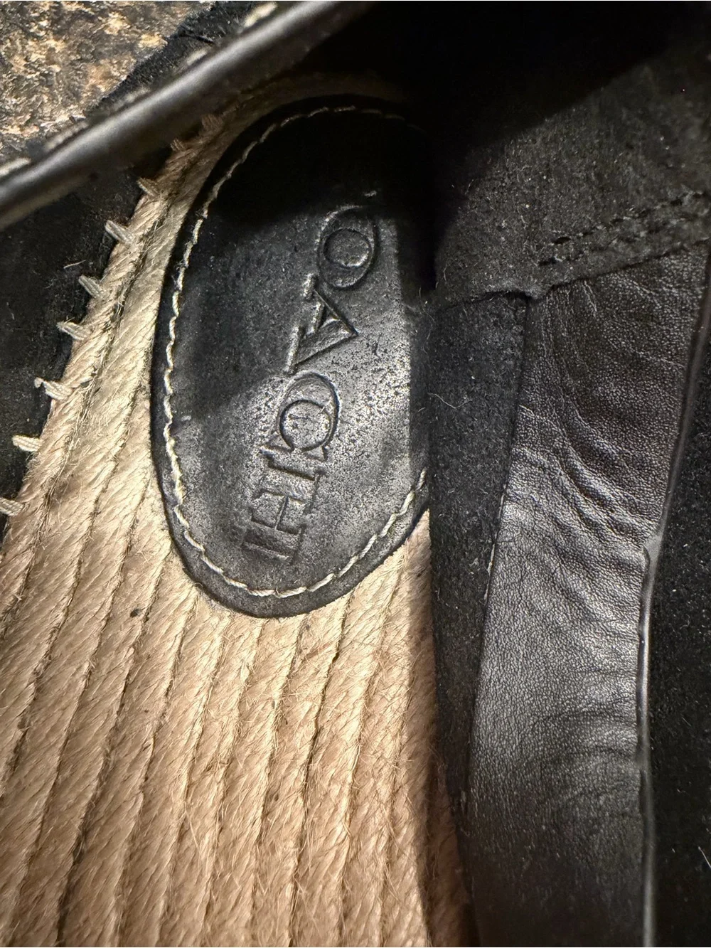 Coach Black Suede Espadrille Slip-On Loafers